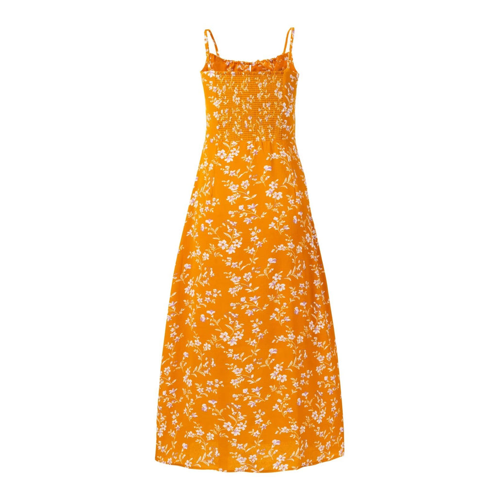 Women's Smocked Floral Midi Dress