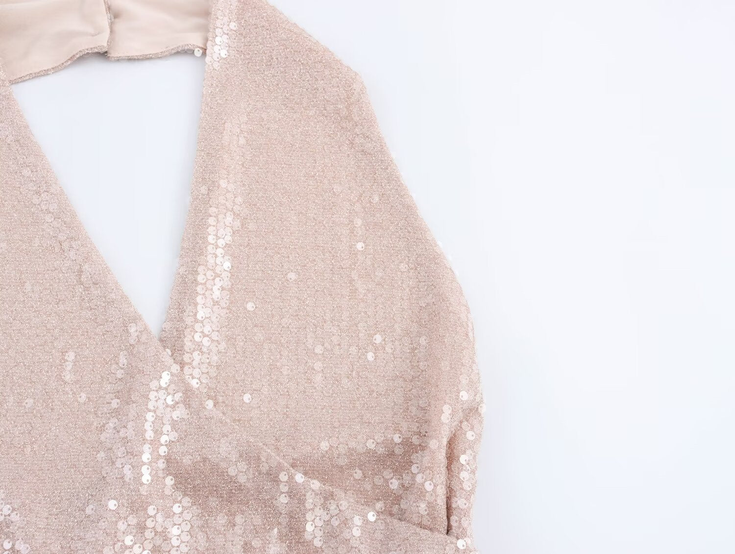 Sequin Halter Backless Bodycon Maxi Dress