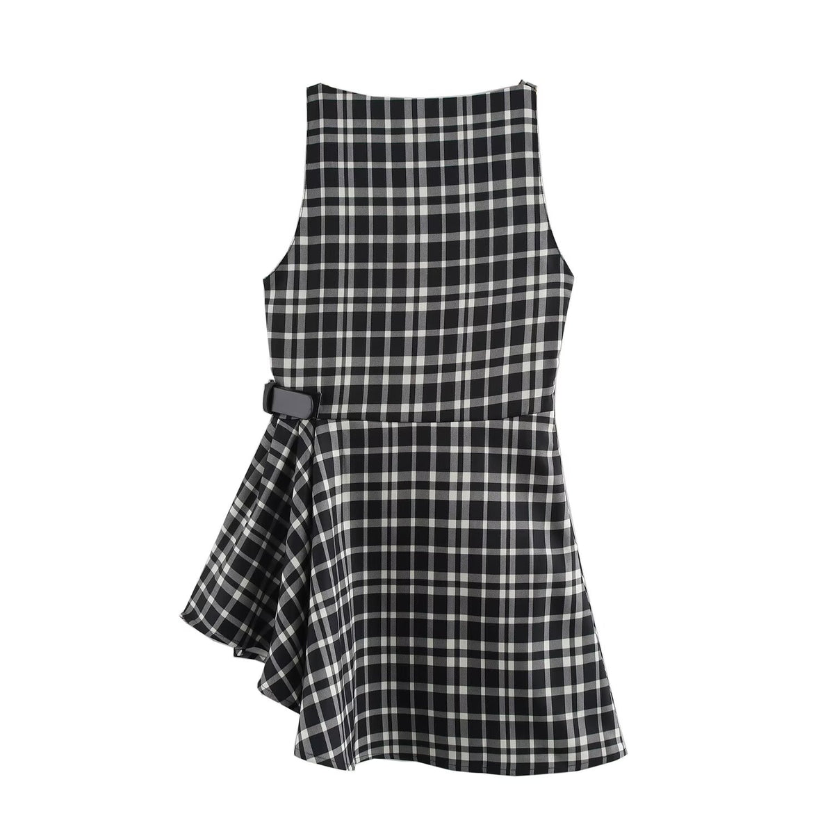 Women's Autumn Winter Street Design Plaid Velvet Dress