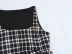 Women's Autumn Winter Street Design Plaid Velvet Dress