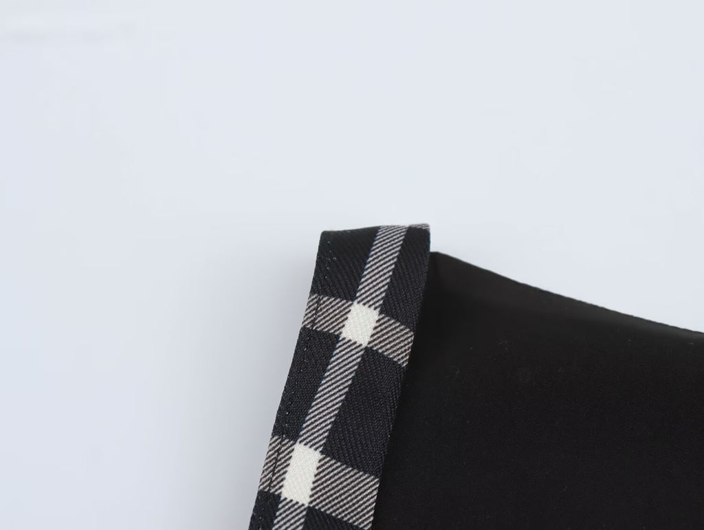 Women's Autumn Winter Street Design Plaid Velvet Dress