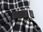 Women's Autumn Winter Street Design Plaid Velvet Dress