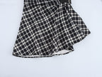 Women's Autumn Winter Street Design Plaid Velvet Dress