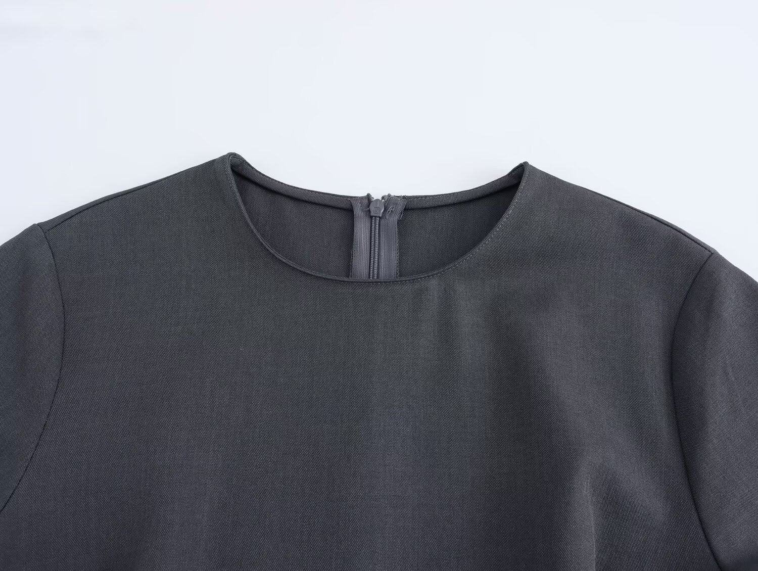 Crew-Neck Belted Short-Sleeve A-Line Midi Dress