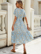 Summer Vacation Print Short-Sleeve Dress