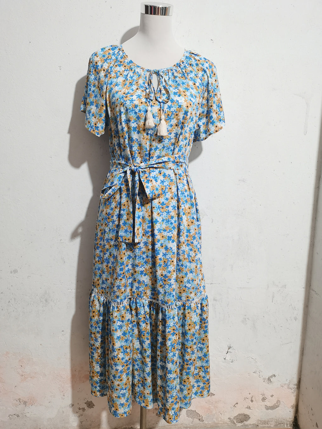 Summer Vacation Print Short-Sleeve Dress