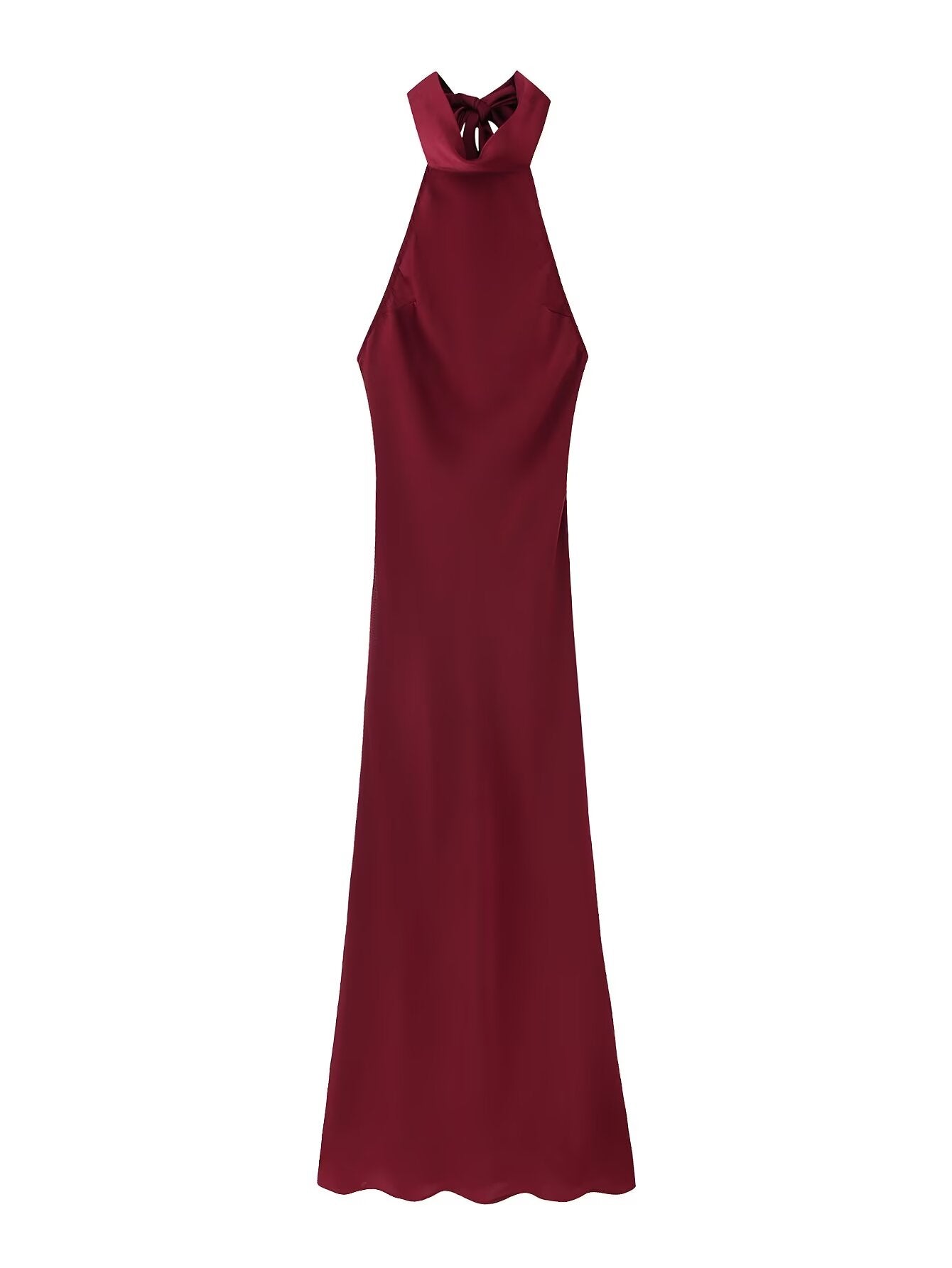 Women's Two Color Hanging Collar Sleeveless Maxi Dress Spring