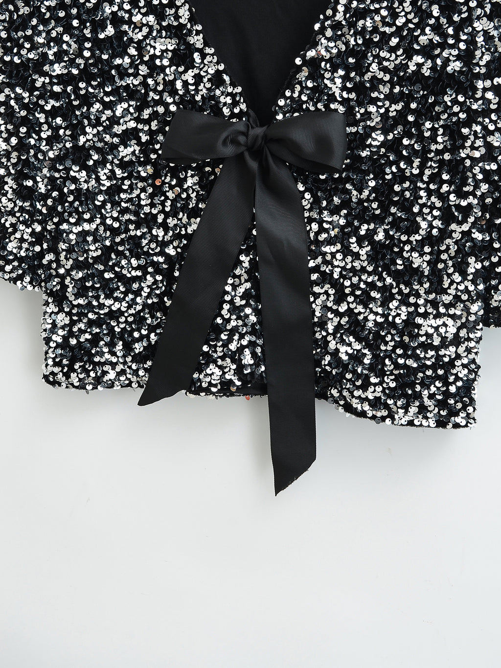 Women's Sequin Bow Lace-Up Party Top