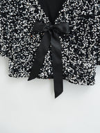 Women's Sequin Bow Lace-Up Party Top