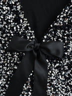 Women's Sequin Bow Lace-Up Party Top