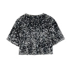 Women's Sequin Bow Lace-Up Party Top