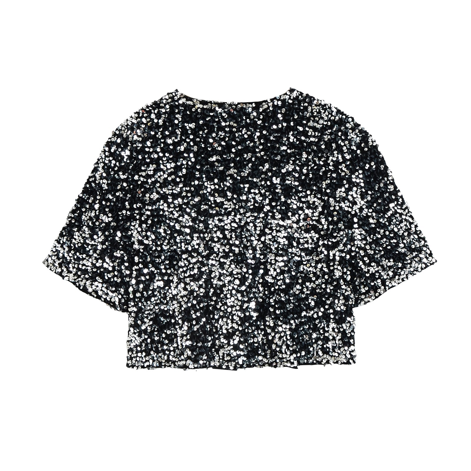 Women's Sequin Bow Lace-Up Party Top