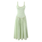 Women's Spaghetti-Strap Jacquard Beaded Split Maxi Dress