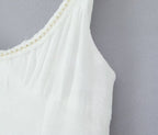 Women's Spaghetti-Strap Jacquard Beaded Split Maxi Dress