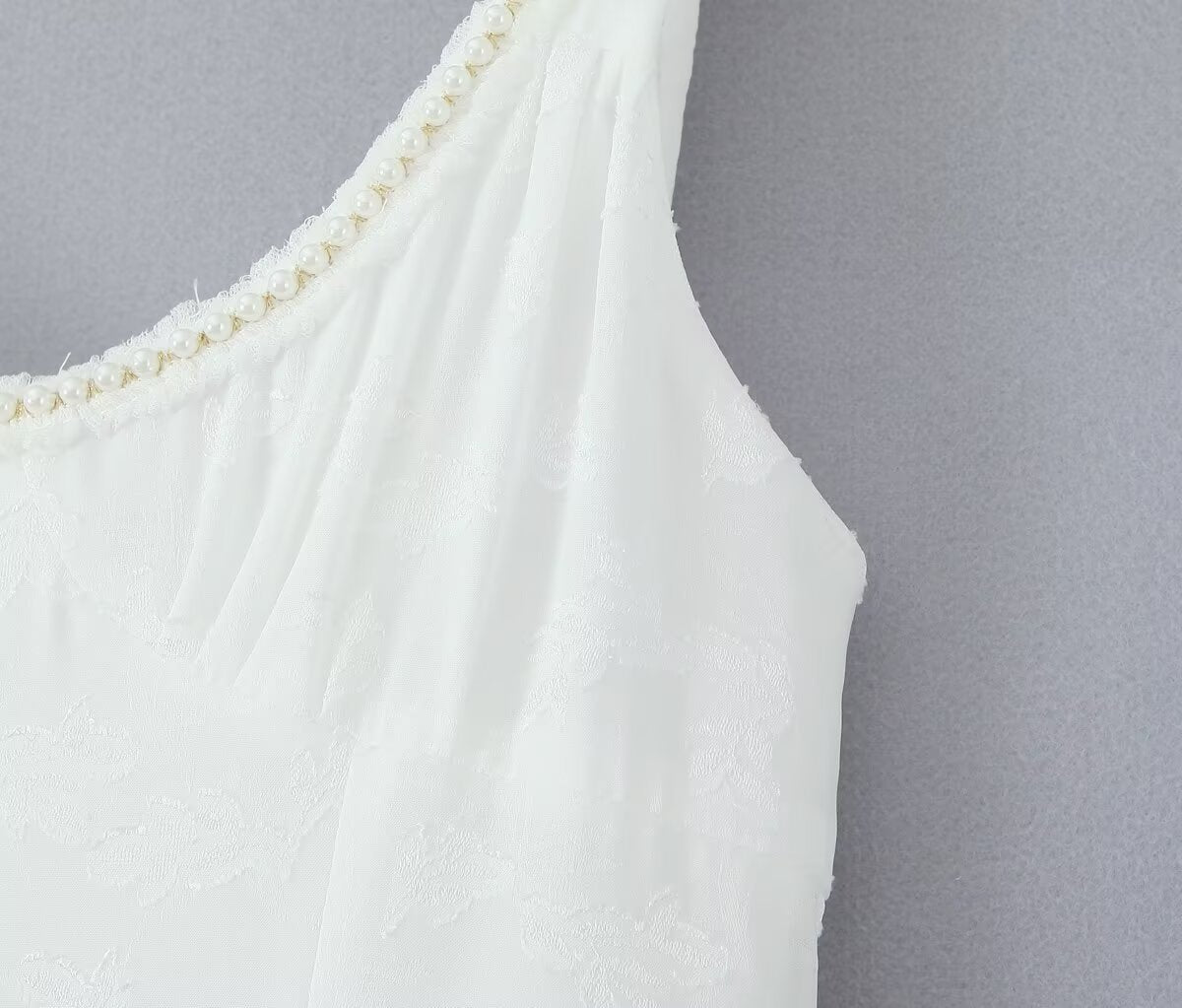 Women's Spaghetti-Strap Jacquard Beaded Split Maxi Dress