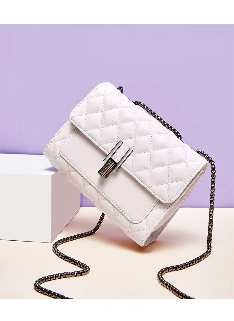Rhombus Embroidery Line Small Square Bag Summer Versatile Shoulder