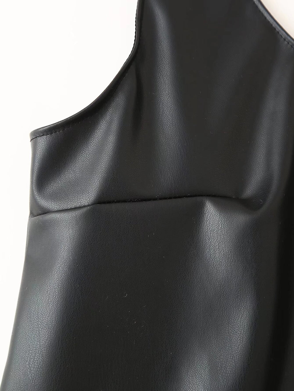 Beaded Faux-Leather Mini Dress
