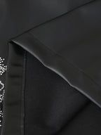 Beaded Faux-Leather Mini Dress