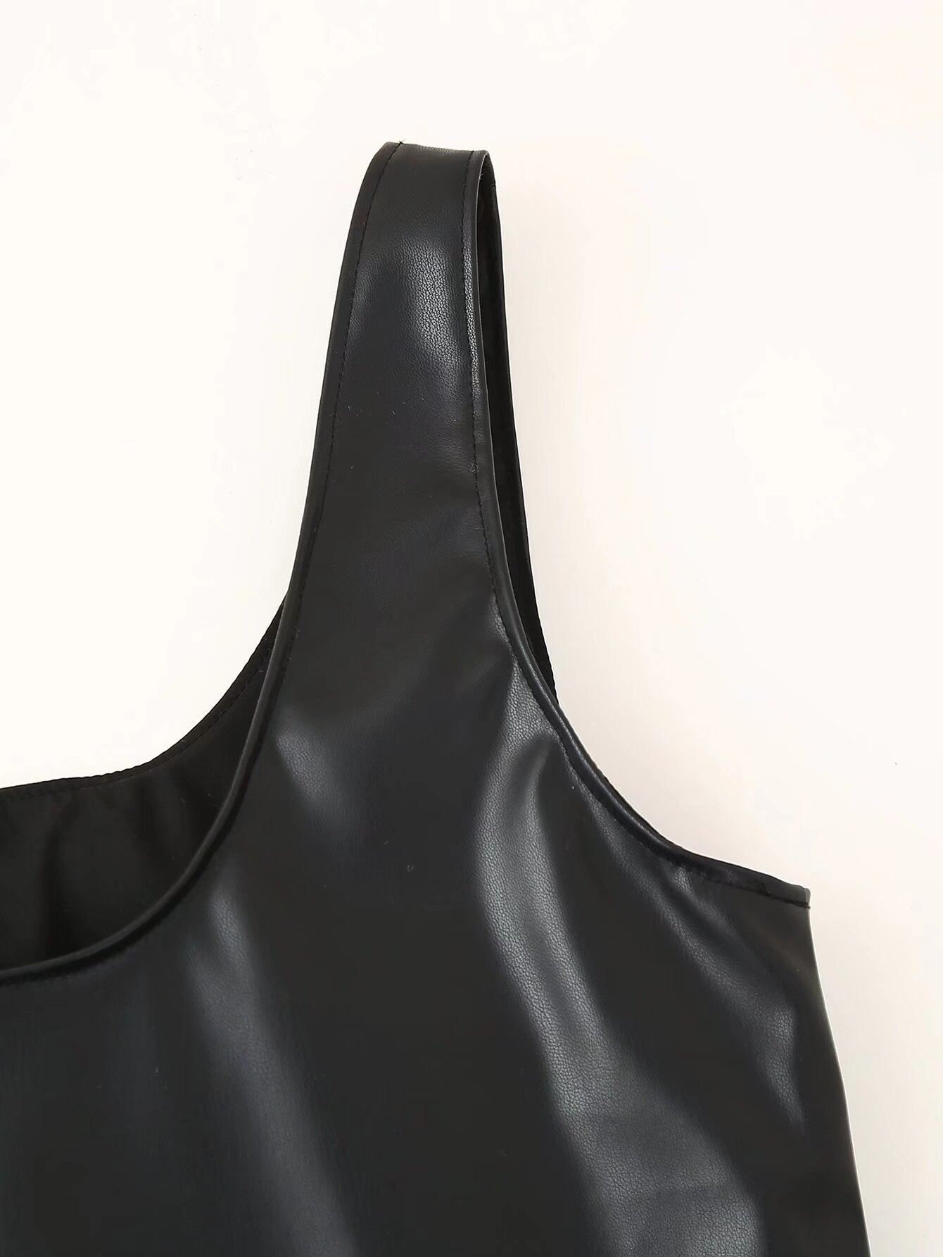 Beaded Faux-Leather Mini Dress