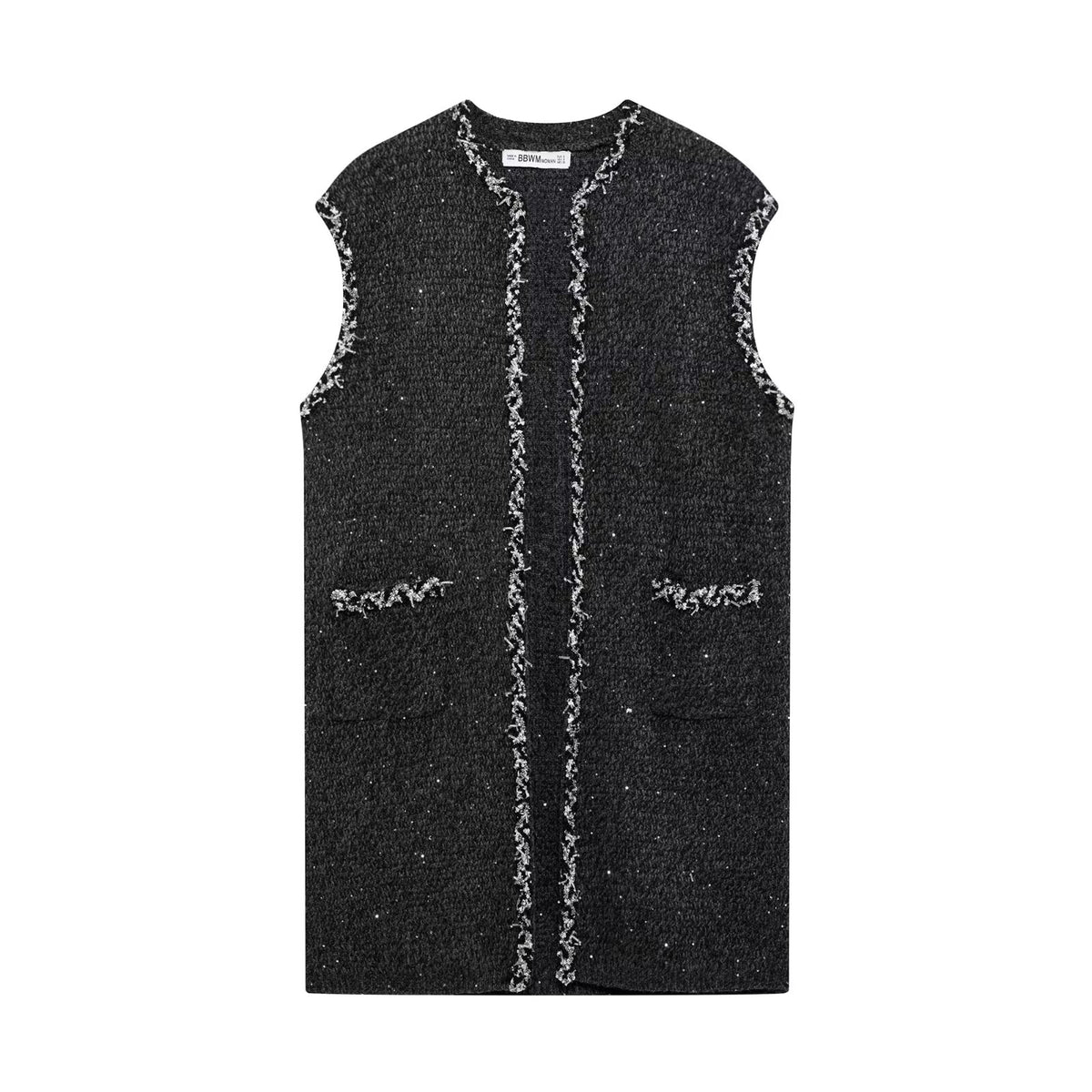 Sequin Knit Sleeveless A-Line Dress
