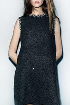 Beaded Sleeveless Short Dress