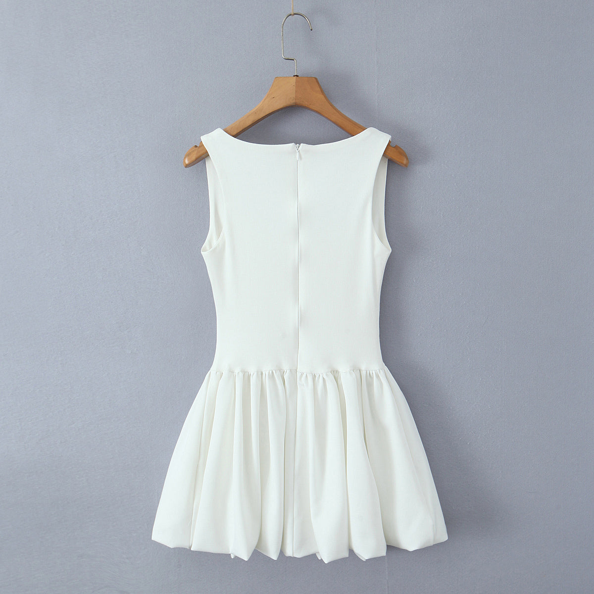 Square-Neck Ruched A-Line Mini Dress