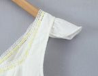 Lace-Up V-Neck A-Line Mini Dress