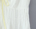 Lace-Up V-Neck A-Line Mini Dress