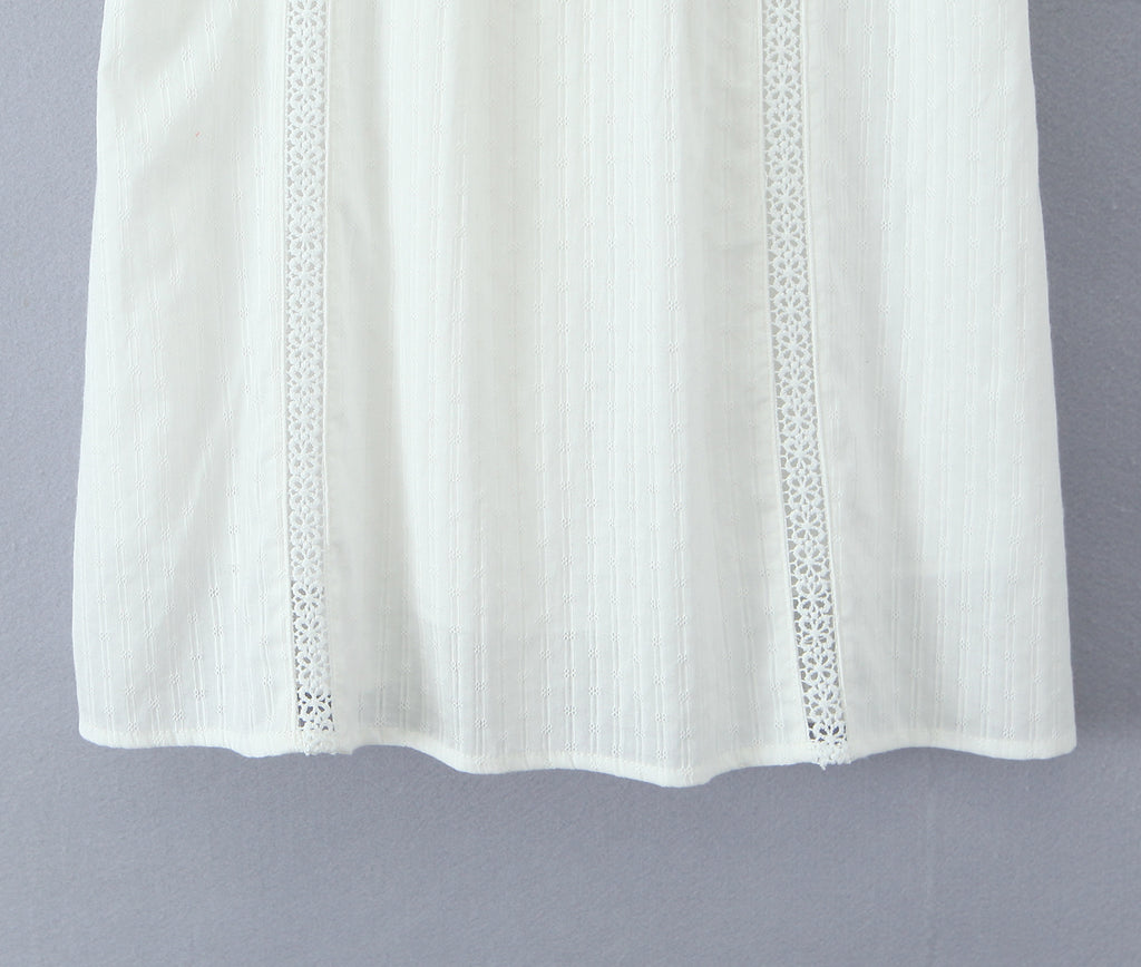 Lace-Up V-Neck A-Line Mini Dress