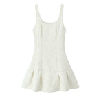 Debutante Woolen Spaghetti-Strap Dress Spring Autumn Slim Pleated
