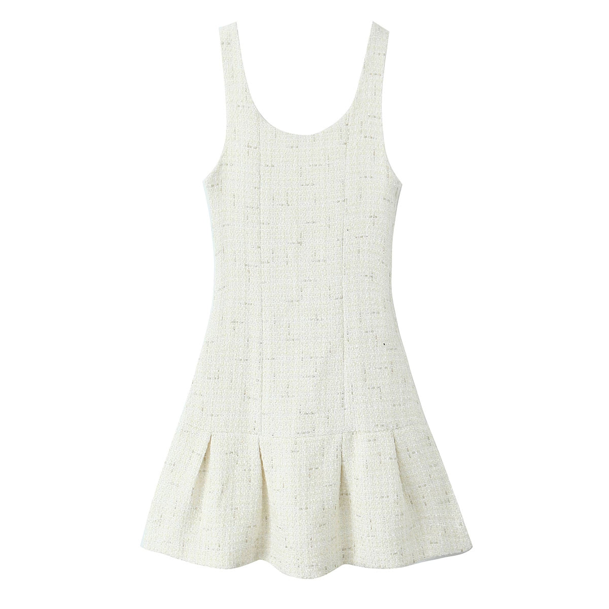 Debutante Woolen Spaghetti-Strap Dress Spring Autumn Slim Pleated