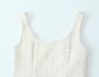 Debutante Woolen Spaghetti-Strap Dress Spring Autumn Slim Pleated