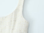 Debutante Woolen Spaghetti-Strap Dress Spring Autumn Slim Pleated