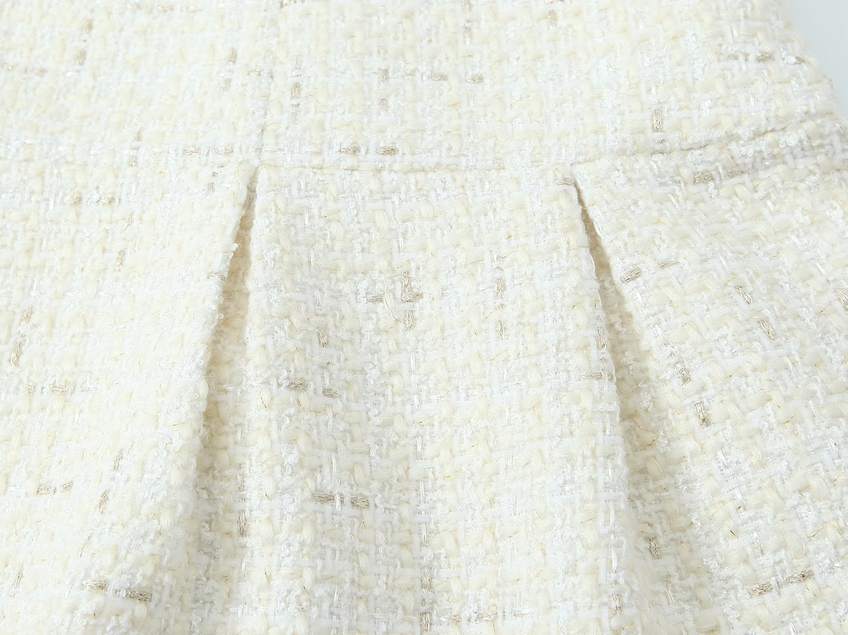 Debutante Woolen Spaghetti-Strap Dress Spring Autumn Slim Pleated