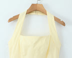 Halter Ruched A-Line Mini Dress