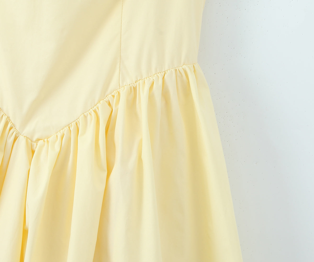 Halter Ruched A-Line Mini Dress