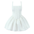Spaghetti-Strap Boned A-Line Mini Dress