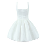 Spaghetti-Strap Boned A-Line Mini Dress