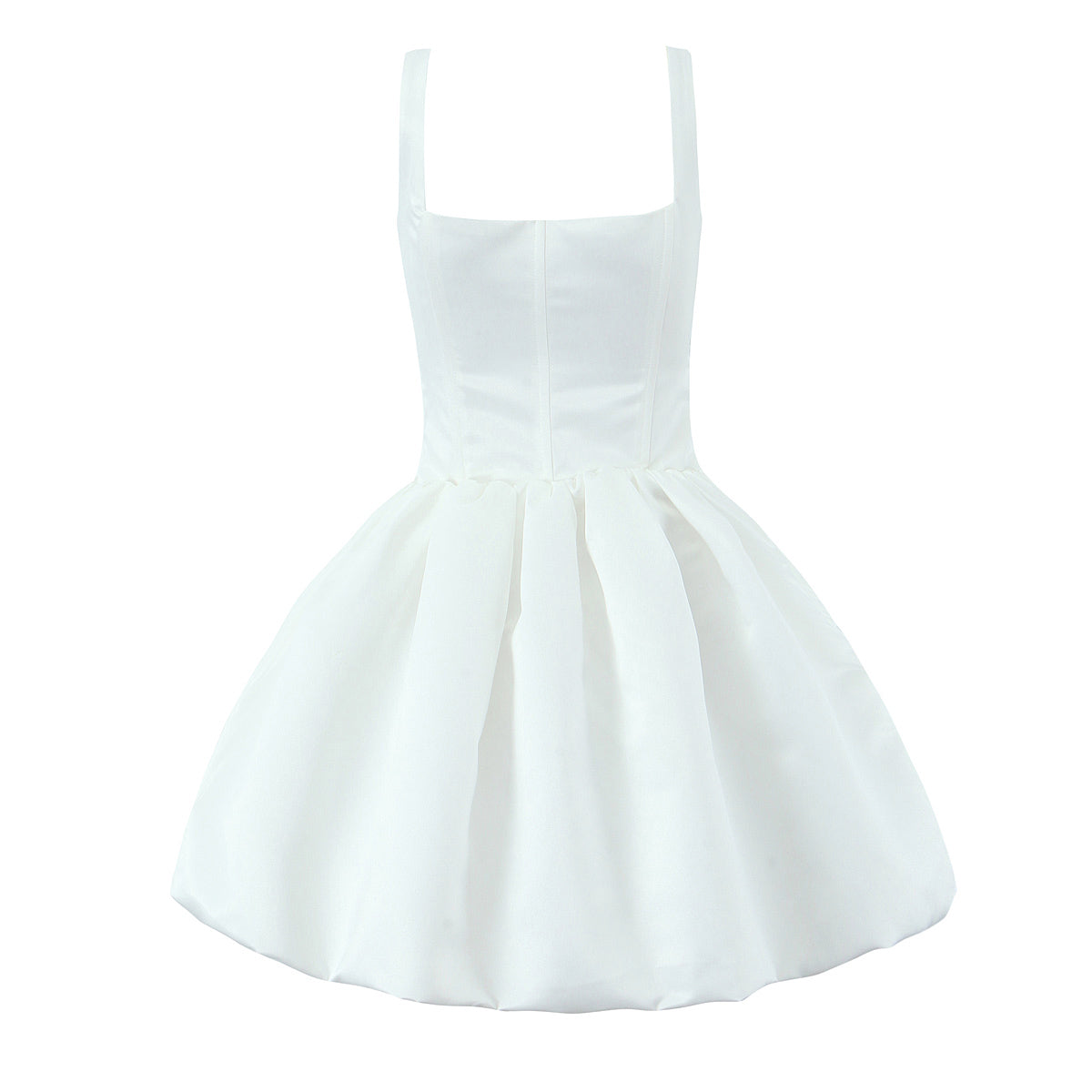 Spaghetti-Strap Boned A-Line Mini Dress
