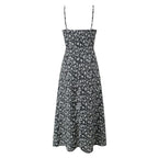 Deep-V-Neck Maxi Spring Vintage Floral Sling Dress
