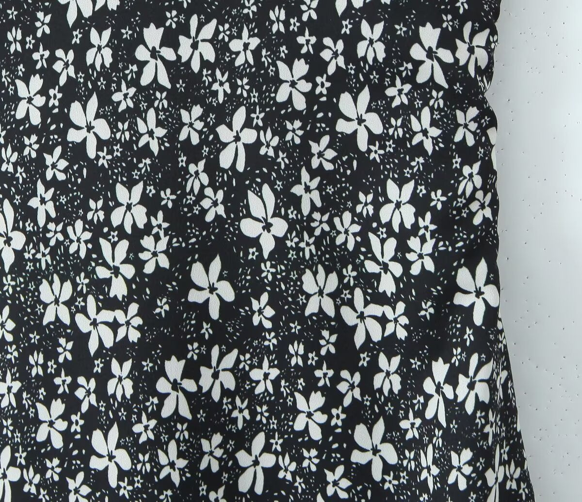 Deep-V-Neck Maxi Spring Vintage Floral Sling Dress