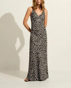 Deep-V-Neck Maxi Spring Vintage Floral Sling Dress