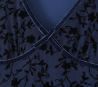 Retro V-Neck Short-Sleeve Mid Length Sweet Floral Flocking Dress