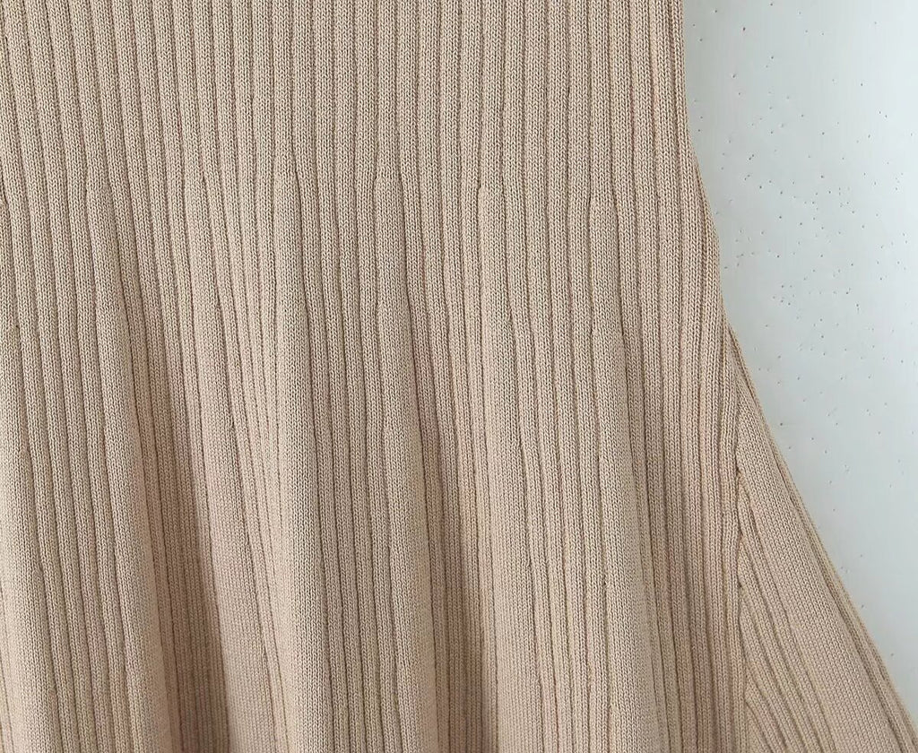 Women's Spring Women Clothes Polo Collar Design Slim Fit Slimming Waist Trimming Knitted Short Sleeve Deep V Plunge Neck Dress