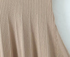 Women's Spring Women Clothes Polo Collar Design Slim Fit Slimming Waist Trimming Knitted Short Sleeve Deep V Plunge Neck Dress