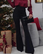 Hip Lift Belly Shaping Slimming High Waist Flared Pants Trousers