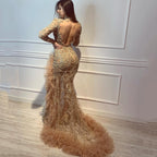 Women's Mesh Fishtail Evening Maxi Dress