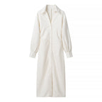 Spring Women Clothing Simple V neck Jacquard Drawstring Dress