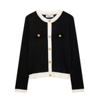 Women's Autumn Golden Breasted Round Jacket and Skirt Two-Piece Set
