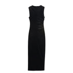 Velvet Asymmetric Ruched Bodycon Maxi Dress
